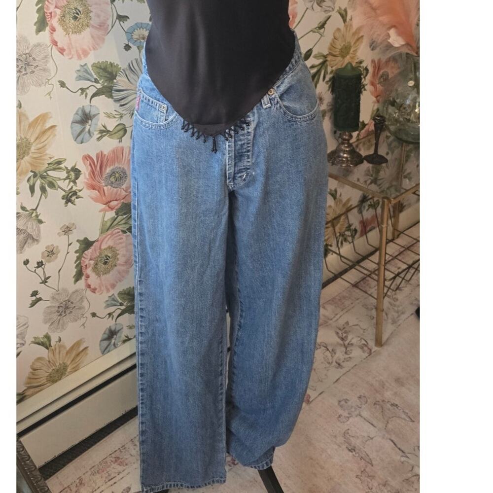 One of a Kind Vintage lei Wide Leg Jeans Circa 90's Size 7